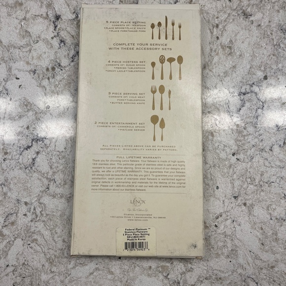 Lenox 5 Piece Place Setting -Federal Platinum - Picture 5 of 6